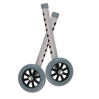 Walker Wheels with Two Sets of Rear Glides, for Use with Universal Walker, 5", Gray, 1 Pair - Discount Homecare & Mobility Products