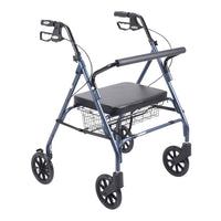 Heavy Duty Bariatric Rollator Rolling Walker with Large Padded Seat, Blue - Discount Homecare & Mobility Products