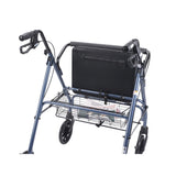 Heavy Duty Bariatric Rollator Rolling Walker with Large Padded Seat, Blue - Discount Homecare & Mobility Products