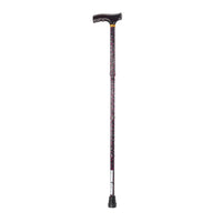 Lightweight Adjustable Folding Cane with T Handle, Black Floral - Discount Homecare & Mobility Products