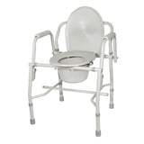 Steel Drop Arm Bedside Commode with Padded Arms - Discount Homecare & Mobility Products