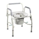 Steel Drop Arm Bedside Commode with Padded Seat and Arms - Discount Homecare & Mobility Products