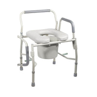 Steel Drop Arm Bedside Commode with Padded Seat and Arms - Discount Homecare & Mobility Products