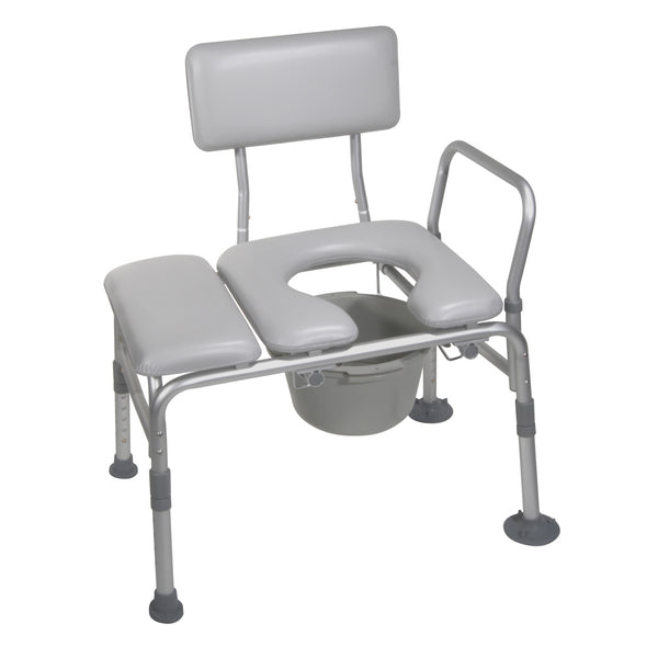 Padded Seat Transfer Bench with Commode Opening - Discount Homecare & Mobility Products