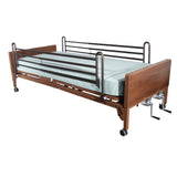 Multi Height Manual Hospital Bed with Full Rails and Therapeutic Support Mattress - Discount Homecare & Mobility Products