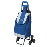 Deluxe Rolling Shopping Cart with Seat, Blue - Discount Homecare & Mobility Products