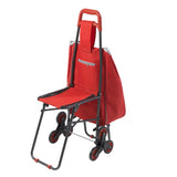 Deluxe Rolling Shopping Cart with Seat, Red - Discount Homecare & Mobility Products