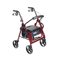 Duet Dual Function Transport Wheelchair Rollator Rolling Walker, Burgundy - Discount Homecare & Mobility Products