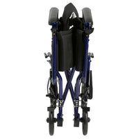 Lightweight Transport Wheelchair, 17" Seat, Blue - Discount Homecare & Mobility Products