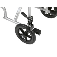 Lightweight Transport Wheelchair, 17" Seat, Silver - Discount Homecare & Mobility Products