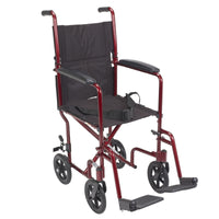 Lightweight Transport Wheelchair, 19" Seat, Red - Discount Homecare & Mobility Products