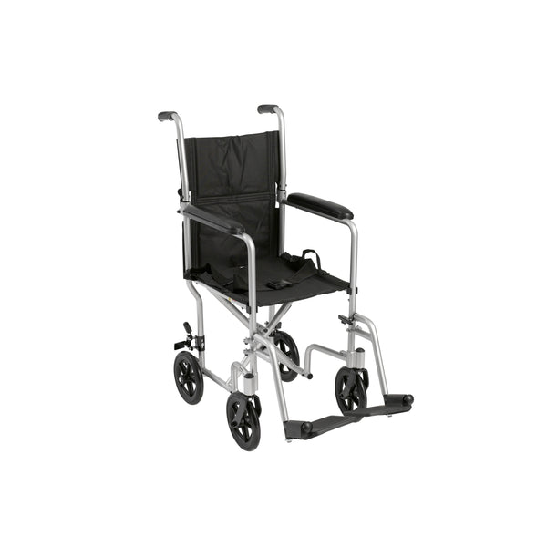 Lightweight Transport Wheelchair, 19" Seat, Silver - Discount Homecare & Mobility Products