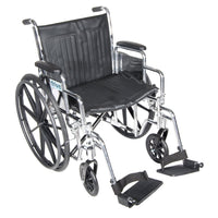 Chrome Sport Wheelchair, Detachable Desk Arms, Swing away Footrests, 20" Seat - Discount Homecare & Mobility Products