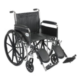 Chrome Sport Wheelchair, Detachable Full Arms, Elevating Leg Rests, 20" Seat - Discount Homecare & Mobility Products