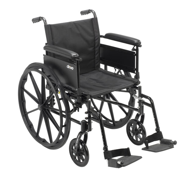 Cruiser X4 Lightweight Dual Axle Wheelchair with Adjustable Detachable Arms, Full Arms, Swing Away Footrests, 16" Seat - Discount Homecare & Mobility Products