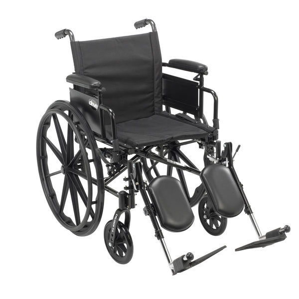 Cruiser X4 Lightweight Dual Axle Wheelchair with Adjustable Detachable Arms, Desk Arms, Elevating Leg Rests, 20" Seat - Discount Homecare & Mobility Products