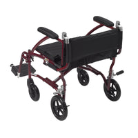 Fly Lite Ultra Lightweight Transport Wheelchair, Burgundy - Discount Homecare & Mobility Products