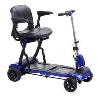 ZooMe Flex Ultra Compact Folding Travel 4 Wheel Scooter, Blue - Discount Homecare & Mobility Products