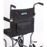 Flyweight Lightweight Folding Transport Wheelchair, 17", Green Frame, Black Upholstery - Discount Homecare & Mobility Products