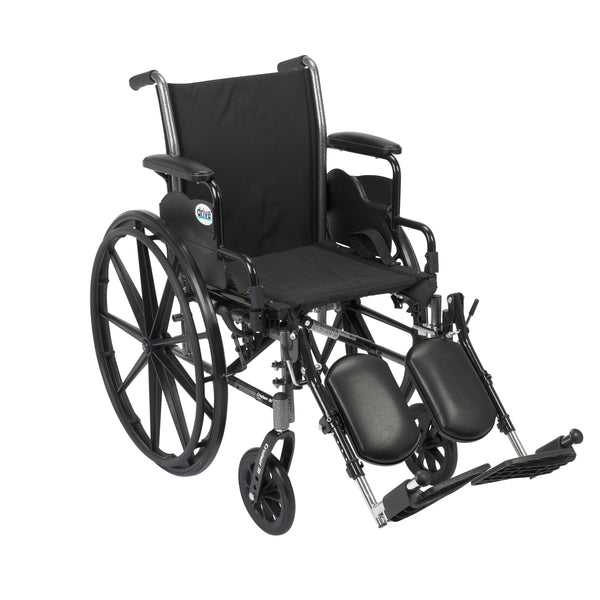 Cruiser III Light Weight Wheelchair with Flip Back Removable Arms, Desk Arms, Elevating Leg Rests, 18" Seat - Discount Homecare & Mobility Products