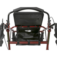 Rollator Rolling Walker with 6" Wheels, Fold Up Removable Back Support and Padded Seat, Red - Discount Homecare & Mobility Products