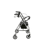 Rollator Rolling Walker with 6" Wheels, Fold Up Removable Back Support and Padded Seat, Silver - Discount Homecare & Mobility Products