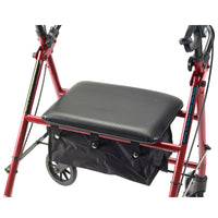 Rollator Rolling Walker with 6" Wheels, Red - Discount Homecare & Mobility Products