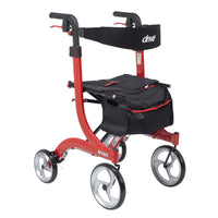 Nitro Euro Style Rollator Rolling Walker, Tall, Red - Discount Homecare & Mobility Products