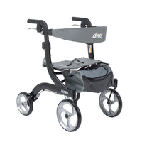 Nitro Euro Style Rollator Rolling Walker, Hemi Height, Black - Discount Homecare & Mobility Products