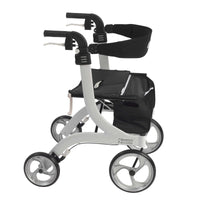 Nitro Euro Style Rollator Rolling Walker, White - Discount Homecare & Mobility Products
