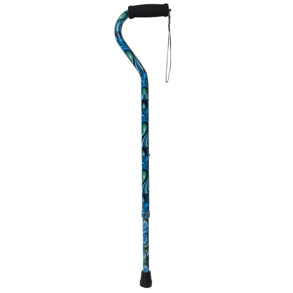 Foam Grip Offset Handle Walking Cane, Swirl - Discount Homecare & Mobility Products