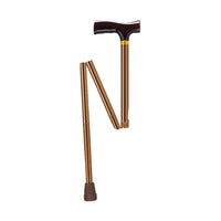 Lightweight Adjustable Folding Cane with T Handle, Bronze - Discount Homecare & Mobility Products
