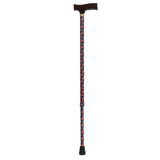 Adjustable Lightweight T Handle Cane with Wrist Strap, Red Floral - Discount Homecare & Mobility Products