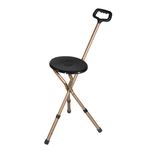 Folding Lightweight Cane Seat, Adjustable Height, Bronze - Discount Homecare & Mobility Products