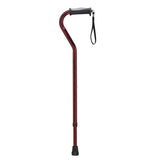 Adjustable Height Offset Handle Cane with Gel Hand Grip, Red Crackle - Discount Homecare & Mobility Products