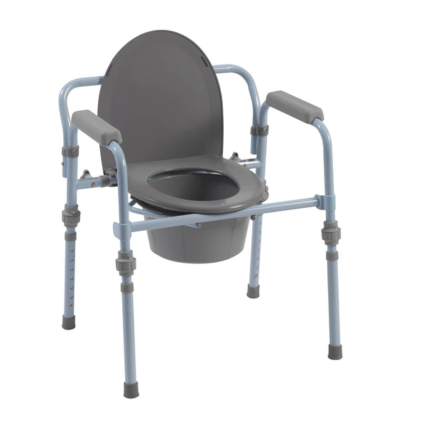 Folding Bedside Commode with Bucket and Splash Guard - Discount Homecare & Mobility Products