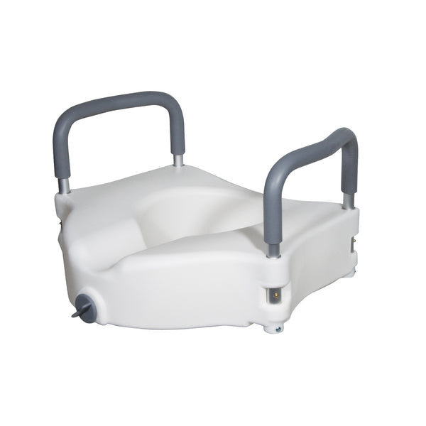 Elevated Raised Toilet Seat with Removable Padded Arms, Standard Seat - Discount Homecare & Mobility Products