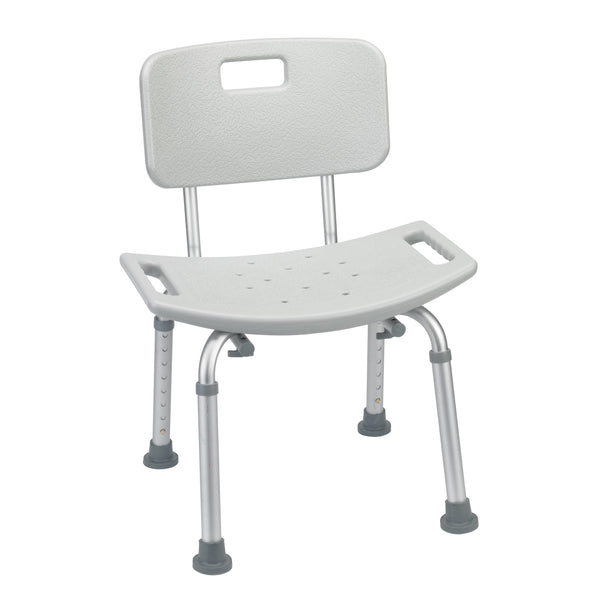 Bathroom Safety Shower Tub Bench Chair with Back, Gray - Discount Homecare & Mobility Products