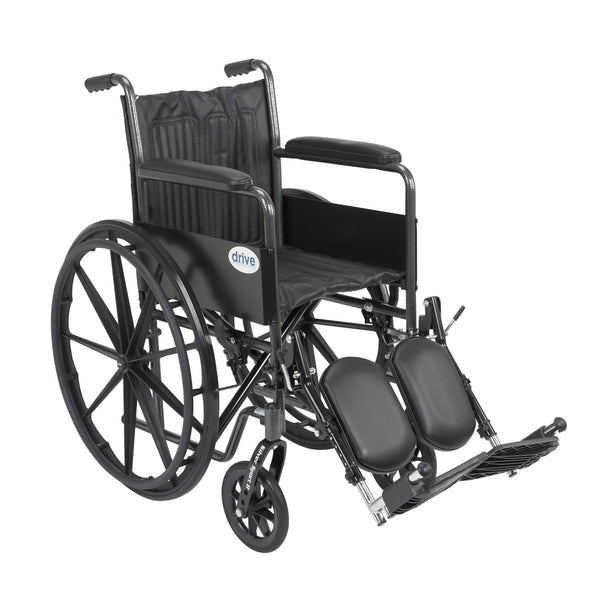 Silver Sport 2 Wheelchair, Non Removable Fixed Arms, Elevating Leg Rests, 18" Seat - Discount Homecare & Mobility Products