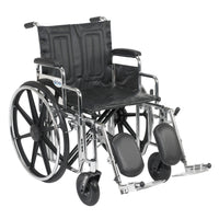 Sentra Extra Heavy Duty Wheelchair, Detachable Desk Arms, Elevating Leg Rests, 20" Seat - Discount Homecare & Mobility Products