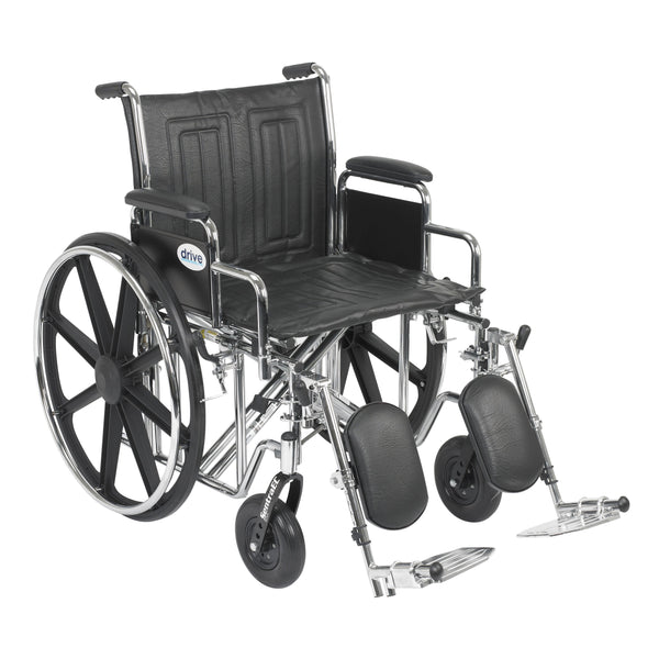 Sentra EC Heavy Duty Wheelchair, Detachable Desk Arms, Elevating Leg Rests, 20" Seat - Discount Homecare & Mobility Products