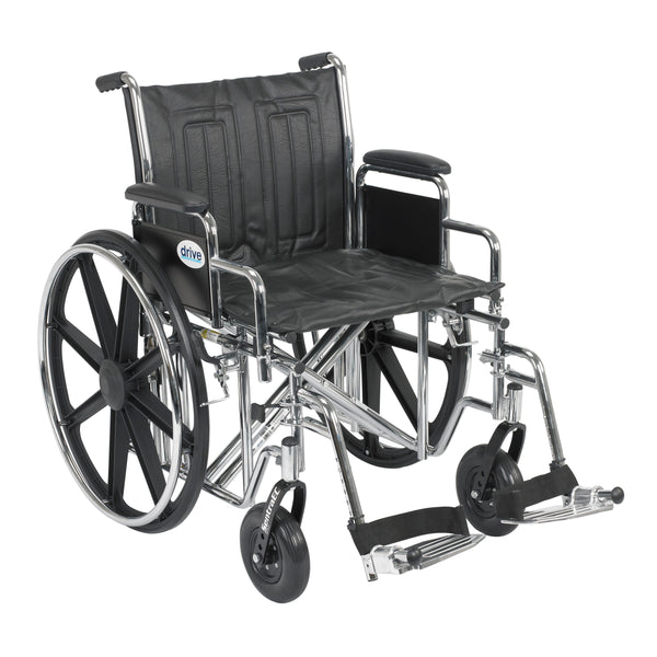Sentra EC Heavy Duty Wheelchair, Detachable Desk Arms, Swing away Footrests, 20" Seat - Discount Homecare & Mobility Products