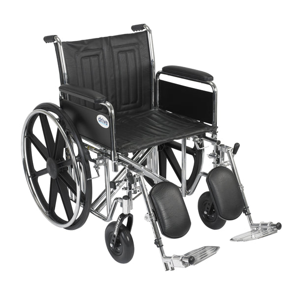 Sentra EC Heavy Duty Wheelchair, Detachable Full Arms, Elevating Leg Rests, 20" Seat - Discount Homecare & Mobility Products