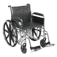 Sentra EC Heavy Duty Wheelchair, Detachable Full Arms, Swing away Footrests, 20" Seat - Discount Homecare & Mobility Products