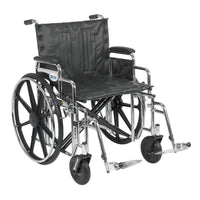 Sentra Extra Heavy Duty Wheelchair, Detachable Desk Arms, Swing away Footrests, 22" Seat - Discount Homecare & Mobility Products