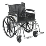 Sentra Extra Heavy Duty Wheelchair, Detachable Full Arms, Swing away Footrests, 22" Seat - Discount Homecare & Mobility Products