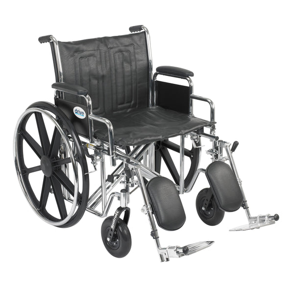 Sentra EC Heavy Duty Wheelchair, Detachable Desk Arms, Elevating Leg Rests, 22" Seat - Discount Homecare & Mobility Products