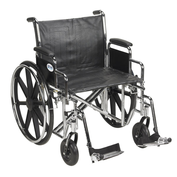 Sentra EC Heavy Duty Wheelchair, Detachable Desk Arms, Swing away Footrests, 22" Seat - Discount Homecare & Mobility Products