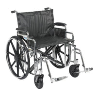 Sentra Extra Heavy Duty Wheelchair, Detachable Desk Arms, Swing away Footrests, 24" Seat - Discount Homecare & Mobility Products