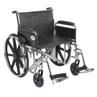 Sentra EC Heavy Duty Wheelchair, Detachable Full Arms, Swing away Footrests, 24" Seat - Discount Homecare & Mobility Products